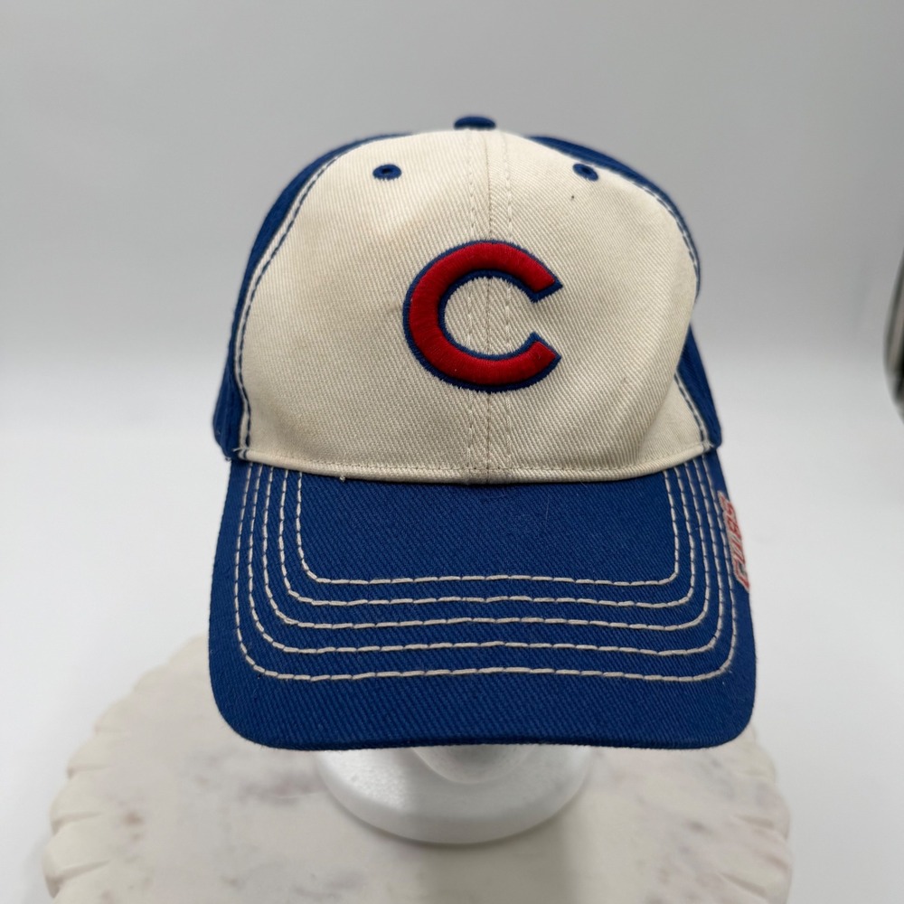 Twins Enterprise Chicago Cubs MLB Baseball‎ Hat Blue Cream Embroidered One Size